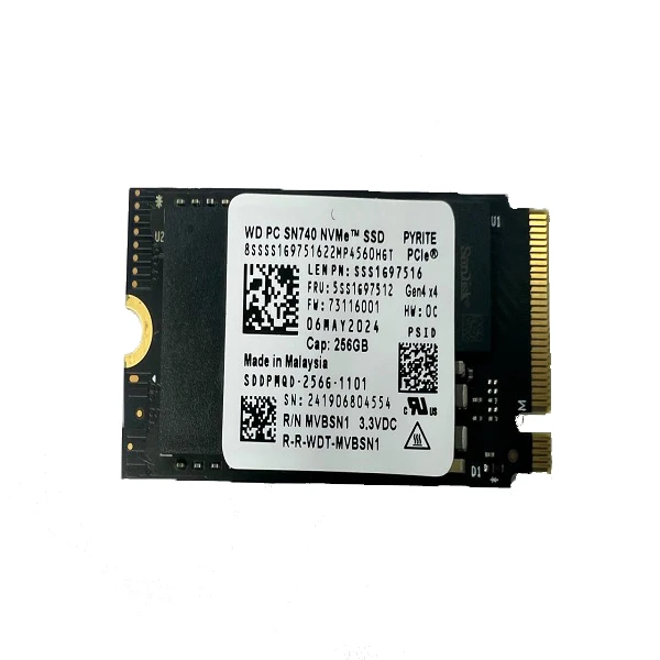 هارد سرفیس اس اس دی اینترنال PCIe Gen4 x4 وسترن دیجیتال مدل SN740 ظرفیت 256 گیگابایت